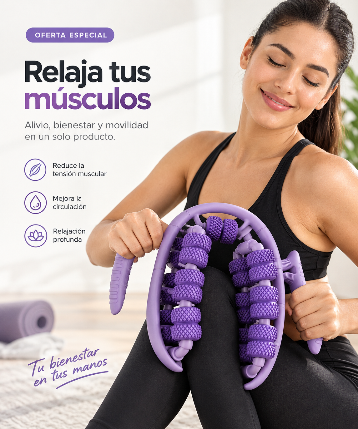 RODILLO MASAJEADOR DE PIERNAS Y BRAZOS