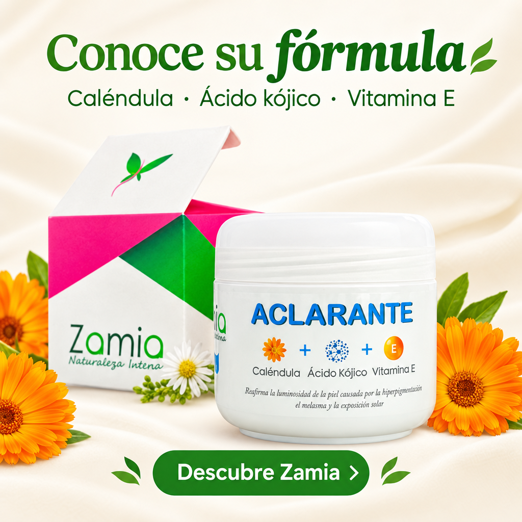 Composición sobre los ingredientes de la crema Zamia